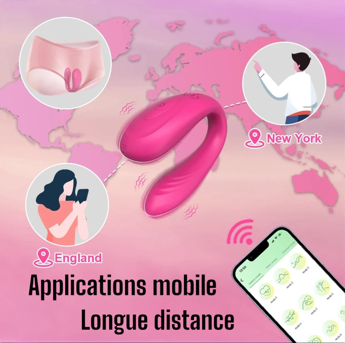 Vibromasseur connecté V-Luxe™ – Appli mobile à distance