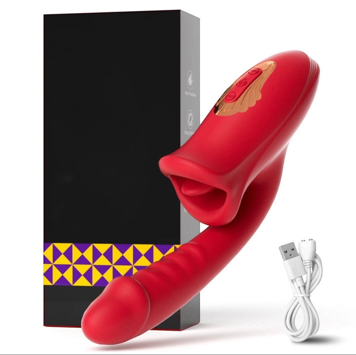 Lucifer On You - Sextoys Vibromasseur 3 en 1 langue, bouche et vibrations