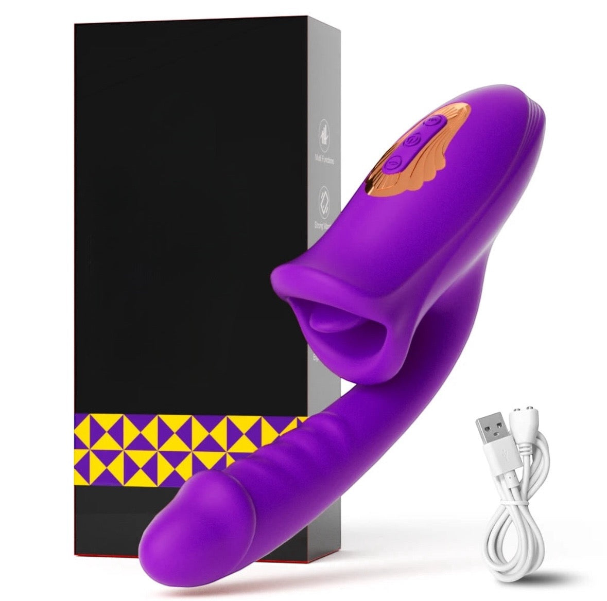 Lucifer On You - Sextoys Vibromasseur 3 en 1 langue, bouche et vibrations