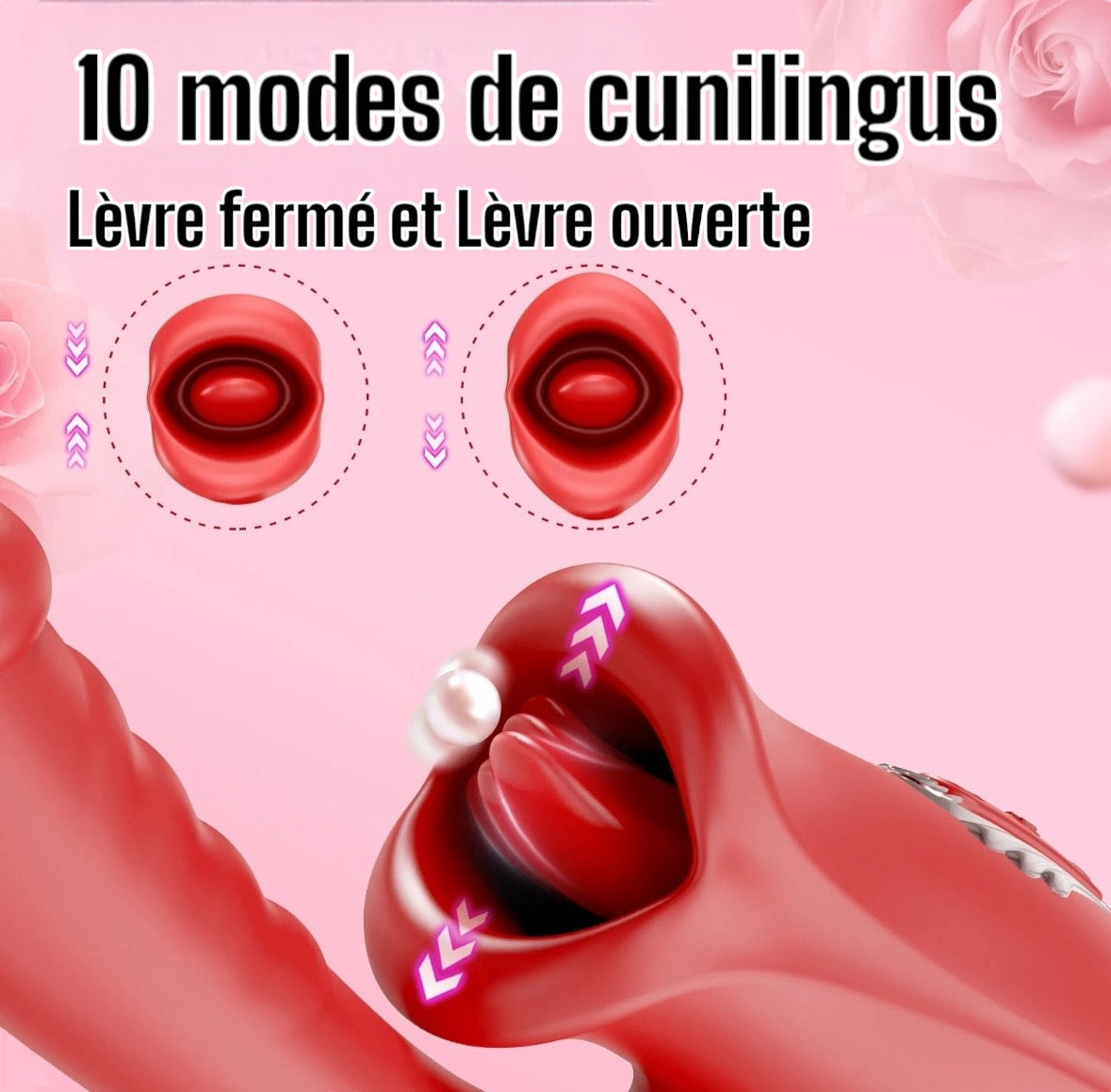 Lucifer On You - Sextoys Vibromasseur 3 en 1 langue, bouche et vibrations