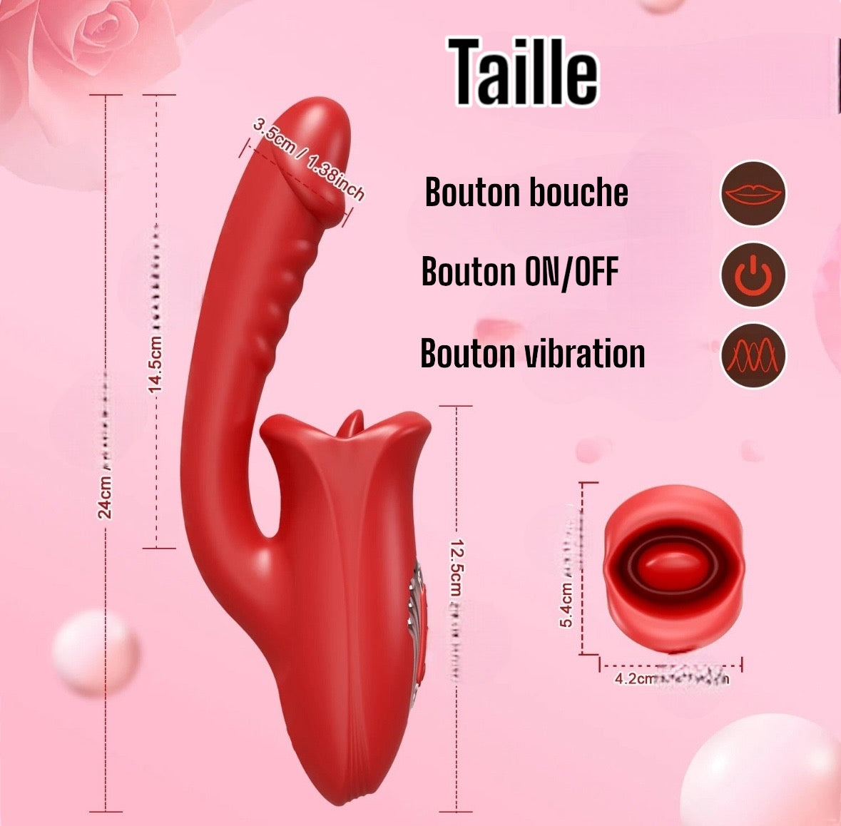 Lucifer On You - Sextoys Vibromasseur 3 en 1 langue, bouche et vibrations