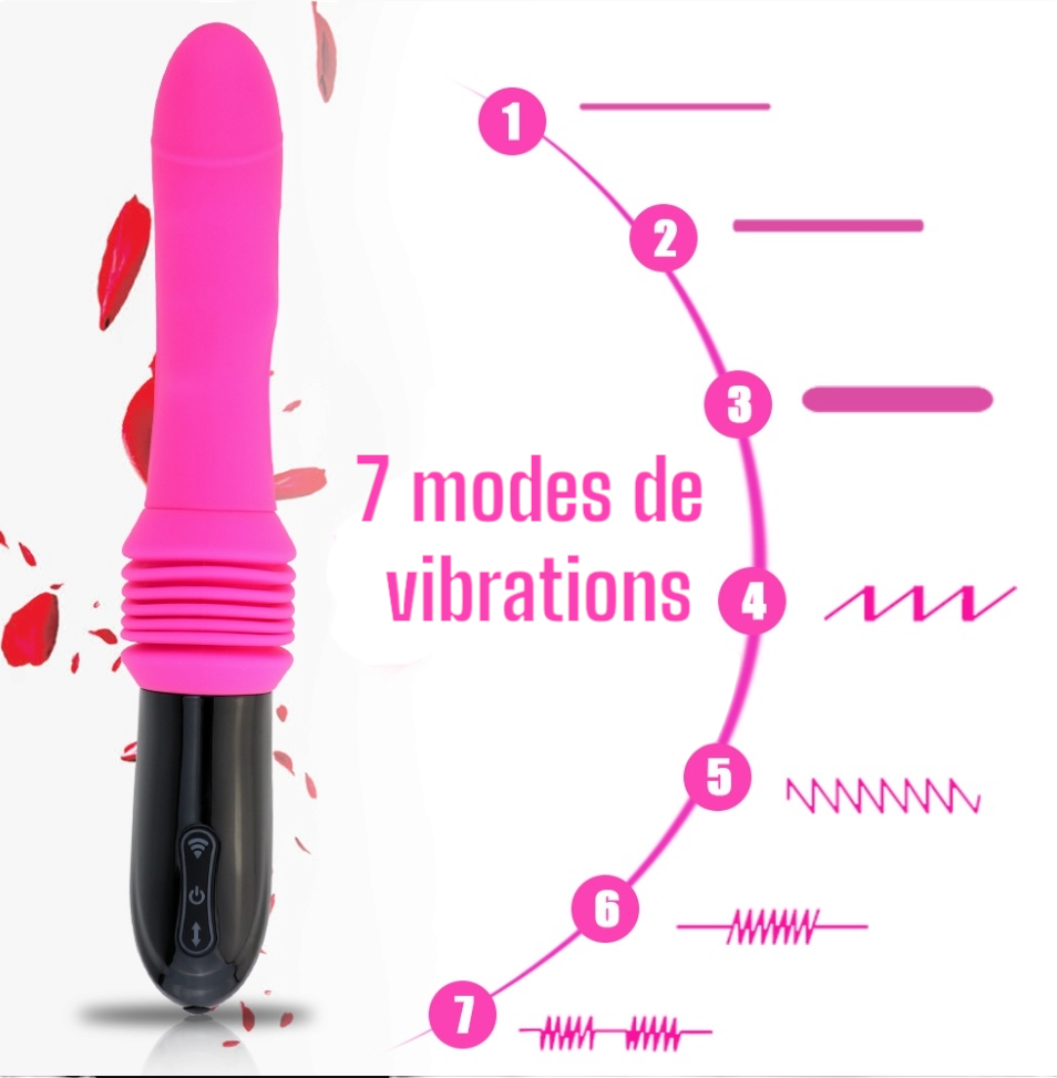 Lucifer On You - Va & vient sextoy automatique gode télescopique télécommandé ventouse