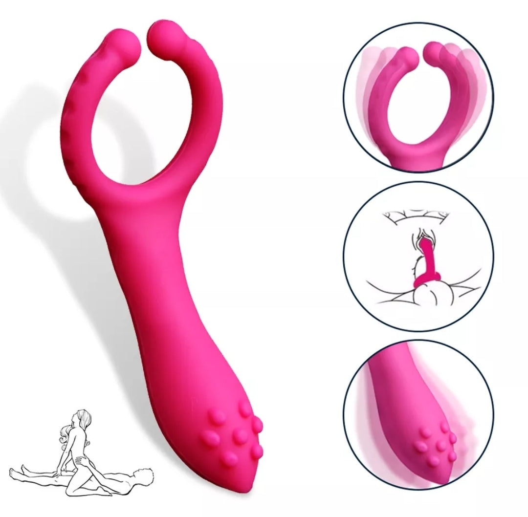 Anal clitoris vibrating ring - Vibrating cock ring with vibrating supplement - Sex toy