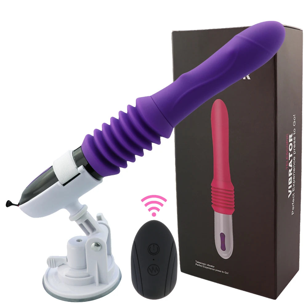 Lucifer On You - Va & vient sextoy automatique gode télescopique télécommandé ventouse