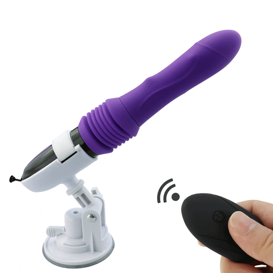 Automatic back and forth sex toy remote-controlled telescopic dildo