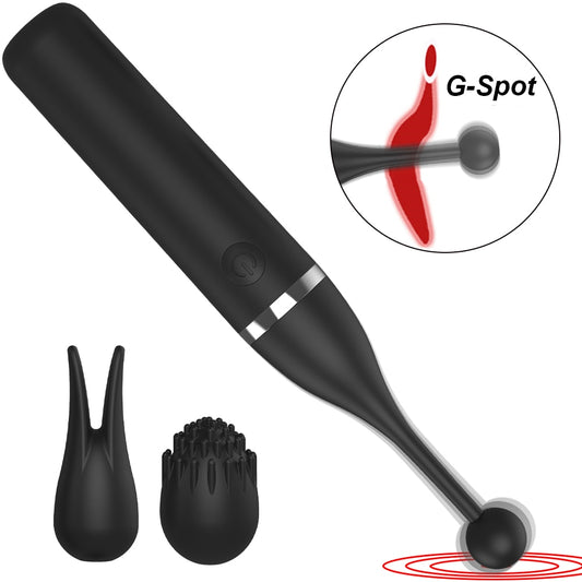 Clitoris and G-spot vibrator 3 replaceable tips