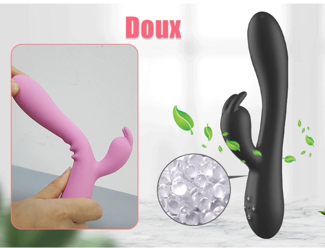 Lucifer On You - Rabbit Sextoy vibrant et chauffant stimulateur point G et clitoris jouet sexuel waterproof flexible silencieux rechargeable USB multipositions